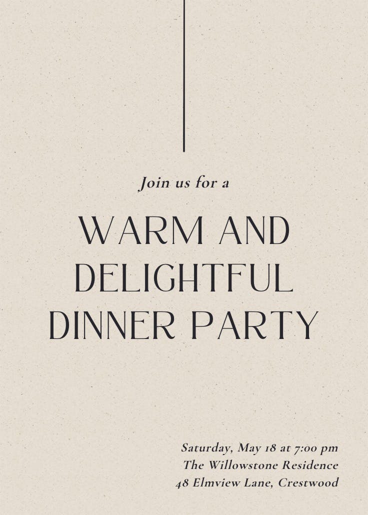 Corporate sleek - dinner party invitation